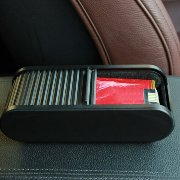 FUTUREORYY 2Pcs Car Interior Black Plastic Dashboard Coin Holder for Phone and Keys 16.50X7.10X4.50CM