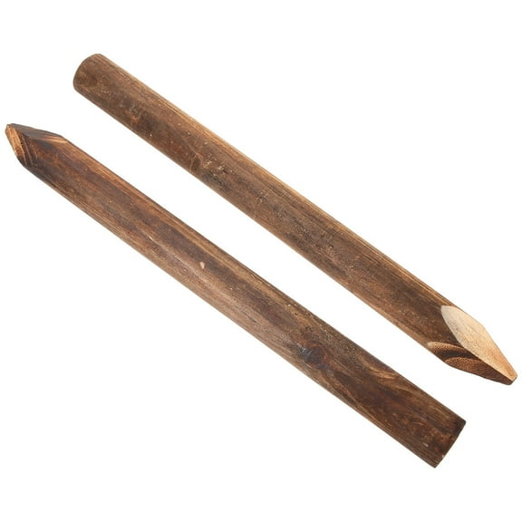 FUTUREORYY 2Pcs Carbonized Wood Fence Pole for Small Garden and Tree Support 11.8x1.6x1.6in