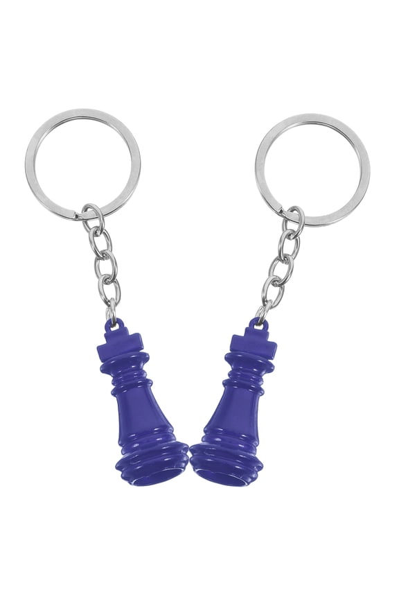 2-Pack Chess Piece Pendant Keychains Stainless Steel Bag Charms for Trendy Handbags and Backpacks