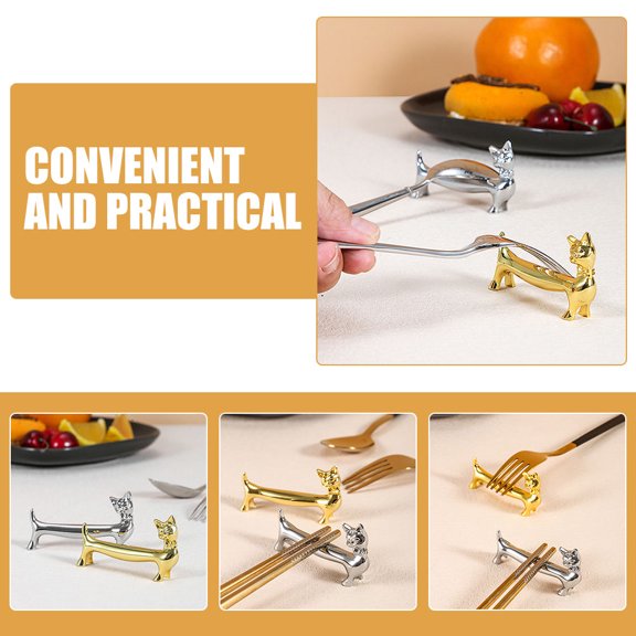 FUTUREORYY 2Pcs Chopstick Rack Zinc Alloy Dining Table Spoon Fork Holder Small Space Saver