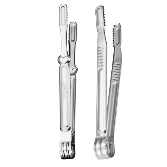 FUTUREORYY Grill Clips Stainless Steel 2Pcs 10.6X0.6X0.6In Silver