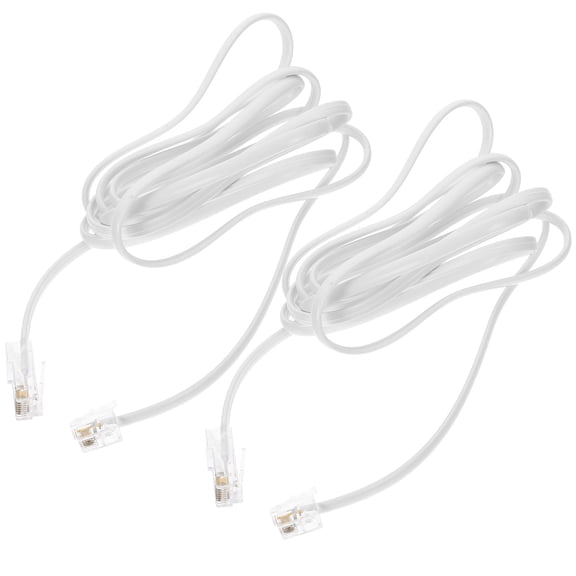 FUTUREORYY 2Pcs Ethernet to Phone Line Adapter White PVC Cord for Commercial and Home Use