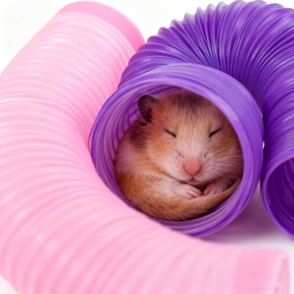 FUTUREORYY 2Pcs Expandable Gerbils Tube in Assorted Colors Foldable Plastic Pets Hideaway Tube for Indoor Outdoor Use