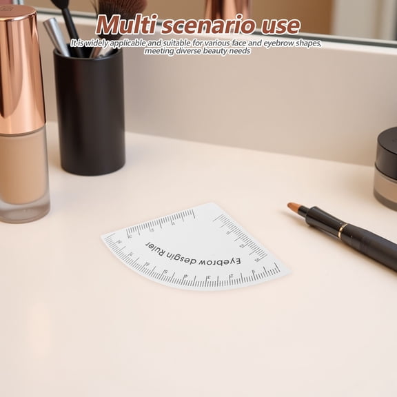 FUTUREORYY 2Pcs White PVC Eyebrow Mapping Ruler Reusable Brow Drawing Measurement Tool