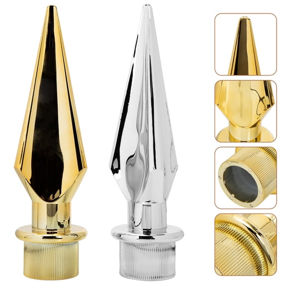 FUTUREORYY 2Pcs Flag Pole Ball Topper for in Golden 11.8x2in