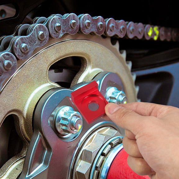 FUTUREORYY 2Pcs Motorcycle Chain Tensioner Red Aluminum Alloy Adjustable Chain Tightener