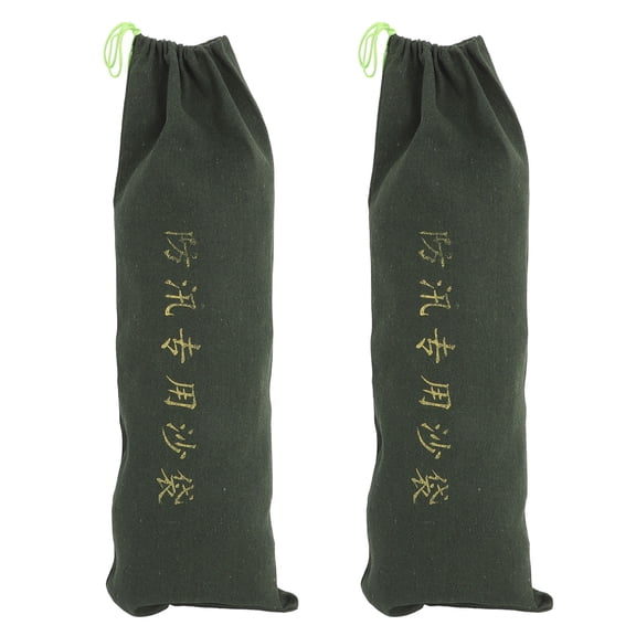 FUTUREORYY 2-Pack Olive Green Flood Control Sandbags with Drawstring, Heavy Duty Water Barrier for Flood
