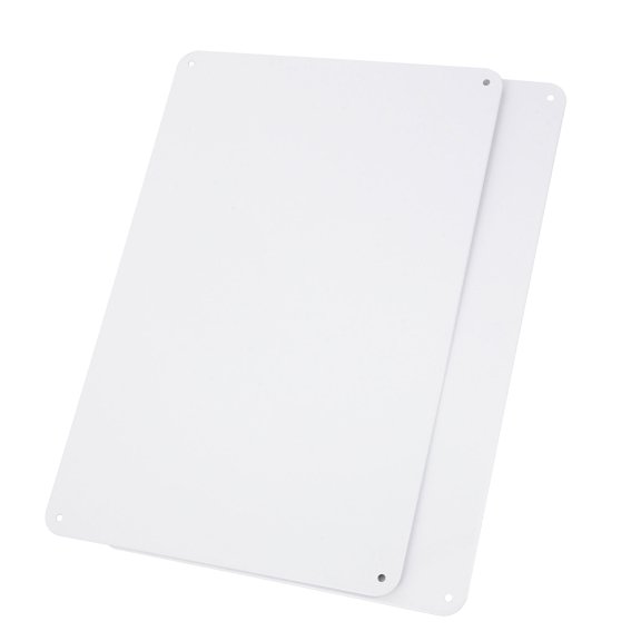 FUTUREORYY 2Pcs Paintable White Metal Sign Blank with Predrilled Holes for DIY Sublimation Projects