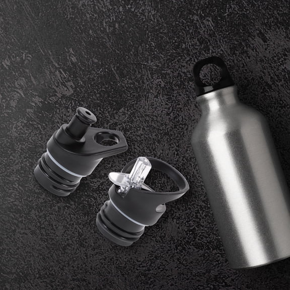 FUTUREORYY 2Pcs Plastic Bottle Lid Suction Nozzle Cover Closure Suitable for Camping Hiking Travel Black