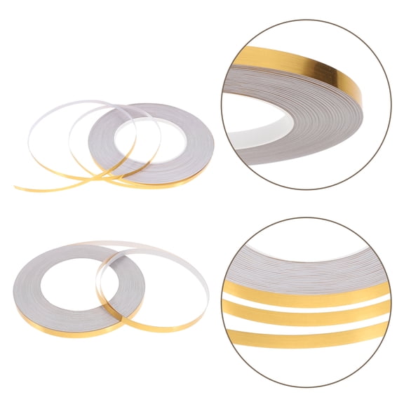 FUTUREORYY 2Pcs Plated Gold Embossed Sticker Labels Self Adhesive for Wall Decor Tiles and Floors