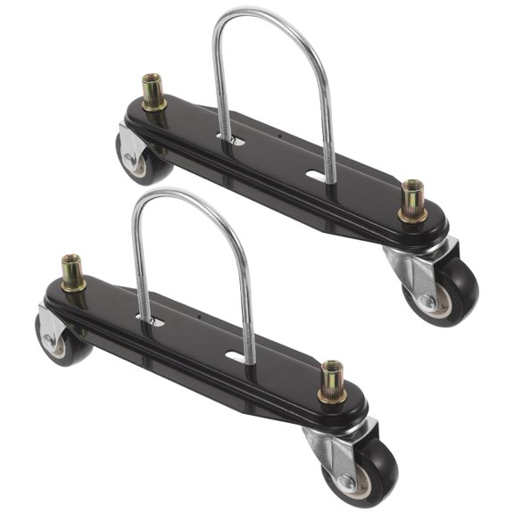 FUTUREORYY 2Pcs Workbench Casters Kit for Electric Heater with Universal Wheel Bracket Black