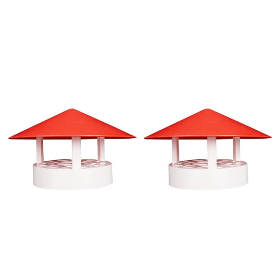 FUTUREORYY 2Pcs Rainproof Smokestack Cap Red PVC Chimney Cover for Home Use Protects Against Rust