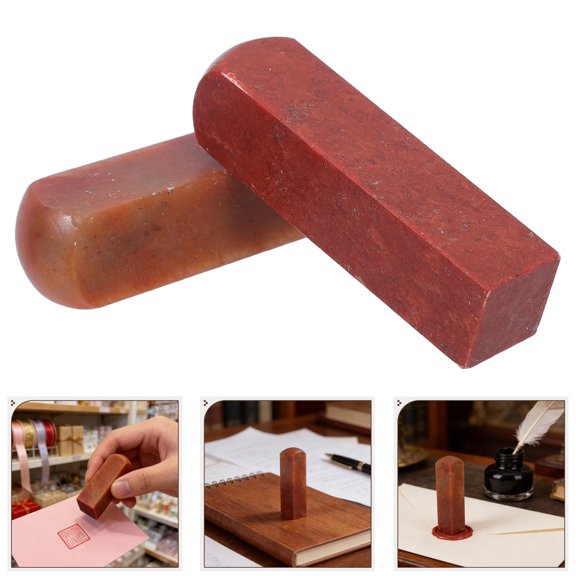 FUTUREORYY 2Pcs Red Stone Blocks for Seal Carving Practice and Chinese Stamp Craft