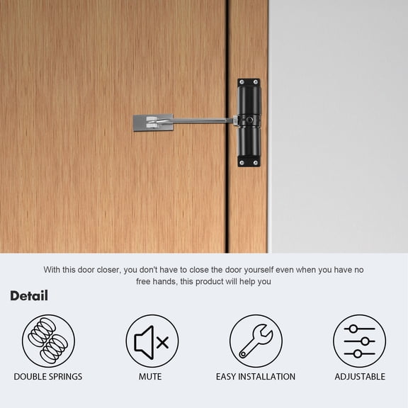 FUTUREORYY 2Pcs Self Closing Door Hinge with Strong Double Springs Low Profile for Residential Use