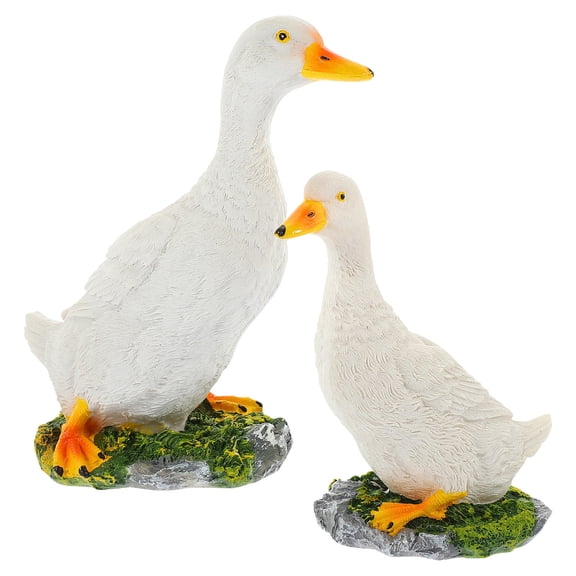 FUTUREORYY 2Pcs Simple and Generous Resin Duck Figurine for Garden Decoration 13x8x15in
