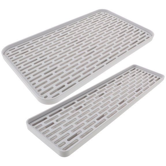 FUTUREORYY 2Pcs Small Dish Drainer Rectangular Shape Water Cup Drain Rack for Home Furnishing 38X10.5X1.7In