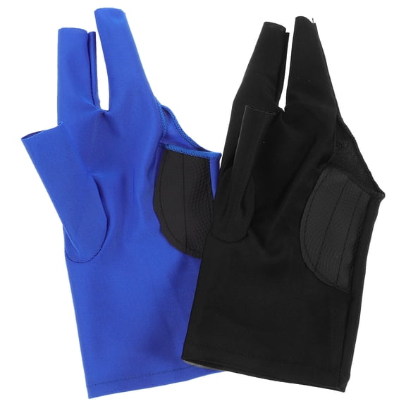 FUTUREORYY 2-Pack Blue Snooker Gloves with Three-Finger Design for Enhanced Stability and Precision in Billiards