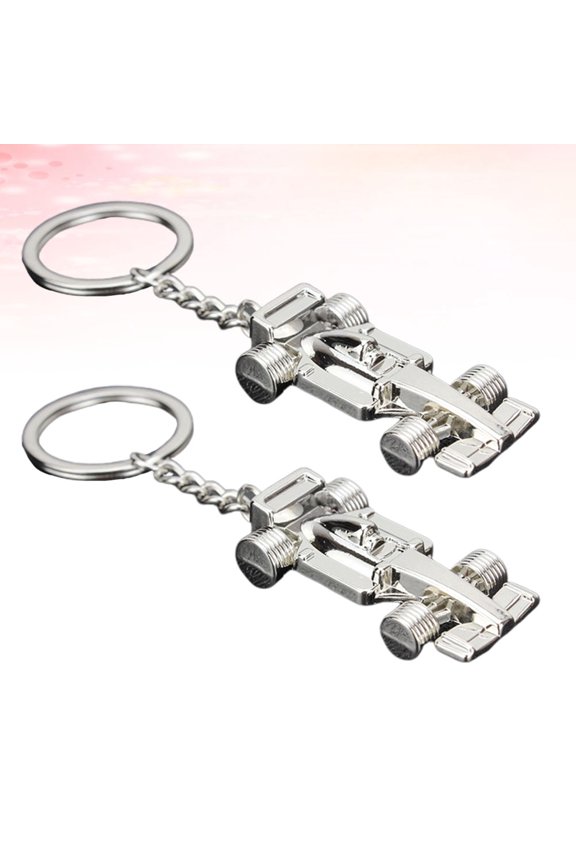 2-Pack Racing Car Keychains Metal Key Holders Stylish Design for Men and Women