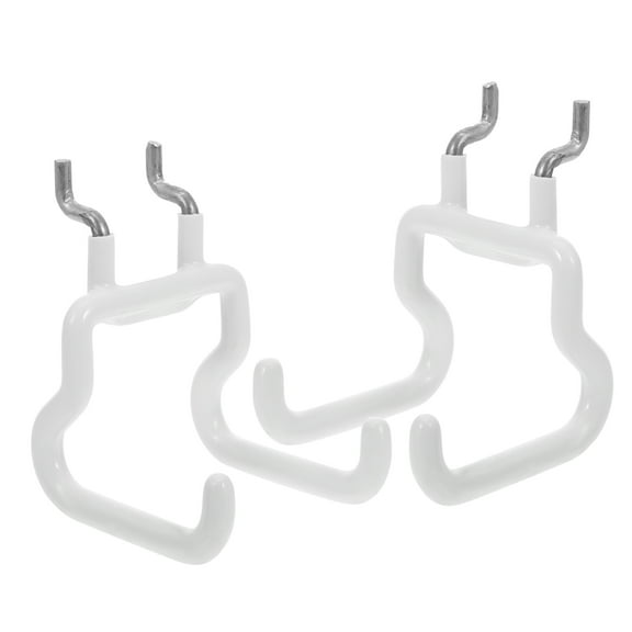 FUTUREORYY 2Pcs White Pegboard Hooks for Garage Storage System Heavy Duty Tool Holder Wall Organizer