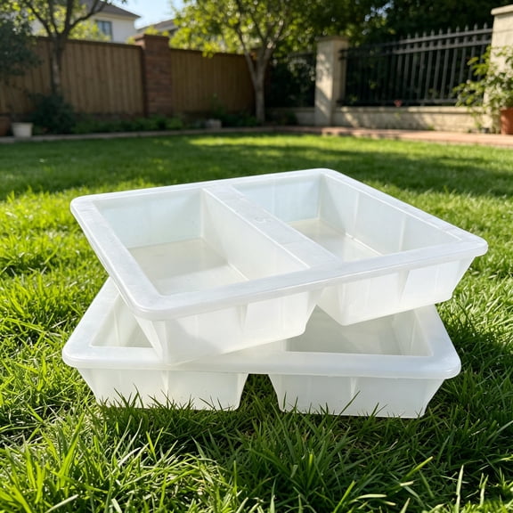 FUTUREORYY 2Pcs White Square Concrete Brick Mold with Seamless Forming for Sidewalk and Driveway Projects