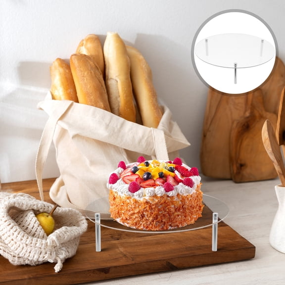 FUTUREORYY 2Sets Acrylic Cake Display Stand with Sturdy Metal Frame for Dessert Table and Snack Presentation