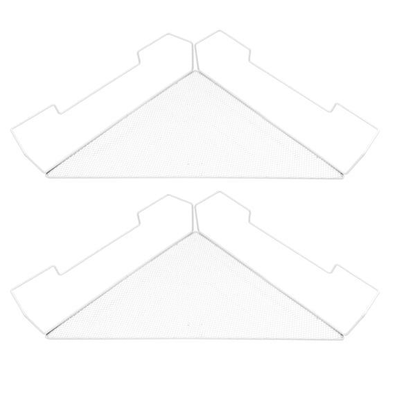 FUTUREORYY 2-Pack Modern Iron Triangle Corner Shelf Rack with Hooks for Office Cubicle Storage and Organization
