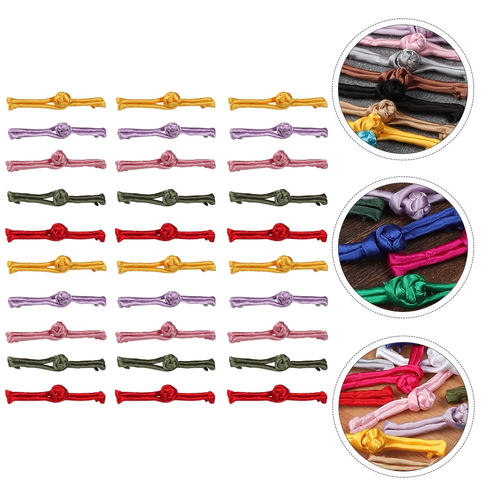 FUTUREORYY 30Pcs Knot Loop Fastener Satin Assorted Color Fastening ...