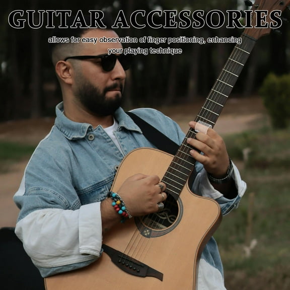 FUTUREORYY 3Pcs Clear Tone Guitar Slide Tubes with Transparent Finger Sleeve and Stable Ring Design