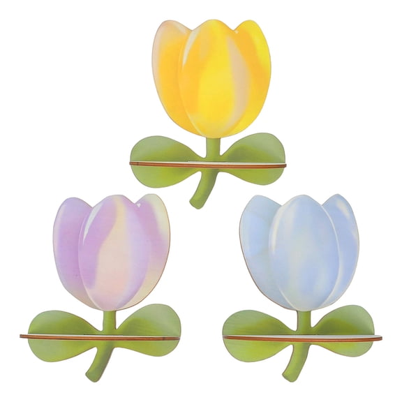 FUTUREORYY Set of 3 Flower Shaped Wooden Wall Shelves Rustic Wall Mounted Display Stands for Home and Office Decoration