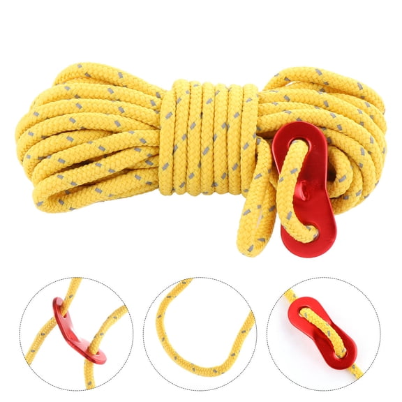 FUTUREORYY 3-Pack Yellow Reflective Hiking and Camping Rope, Polyester, 157.2in Length, Safety Gear for Outdoor Adventures