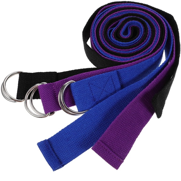 FUTUREORYY 3Pcs Professional Stretching Strap with Aluminum Alloy for Home Exercise Gym Use 183x1.5x0.1in