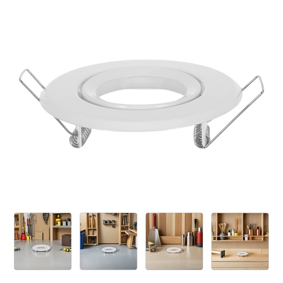 FUTUREORYY 3Pcs White Iron Spotlight Frame Ceiling Downlight Fittings Recessed Light Fixture Holder