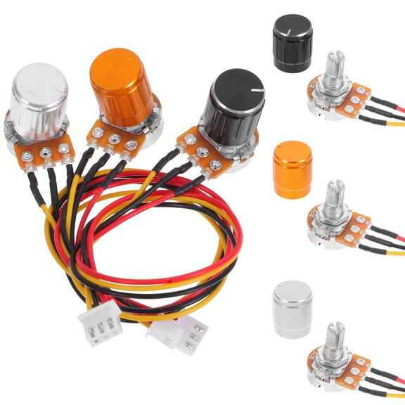 FUTUREORYY 3Set Precision Shaft Potentiometer with Knob Iron Adjustable Variable Resistor for Home Use
