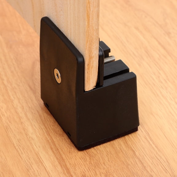 FUTUREORYY 4Pcs Adjustable Furniture Risers with Screw Clamp Metal Table Legs for Home Use Black