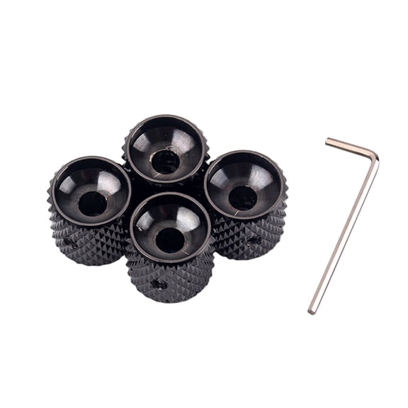 FUTUREORYY 4Pcs Aluminum Alloy Black Guitar Replacement Control Knobs for Shaft Import Concentric Pots