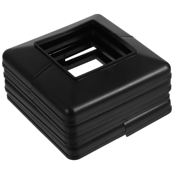 FUTUREORYY 4Pcs Black PVC Deck Post Skirt Covers for Durable Decorative Staircase and Balcony Post Base Wraps