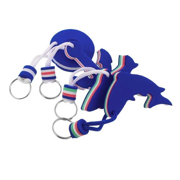 FUTUREORYY 4Pcs Blue Eva Floating Keychain with Shark Shape for Boat Keys and Outdoor Water Sports