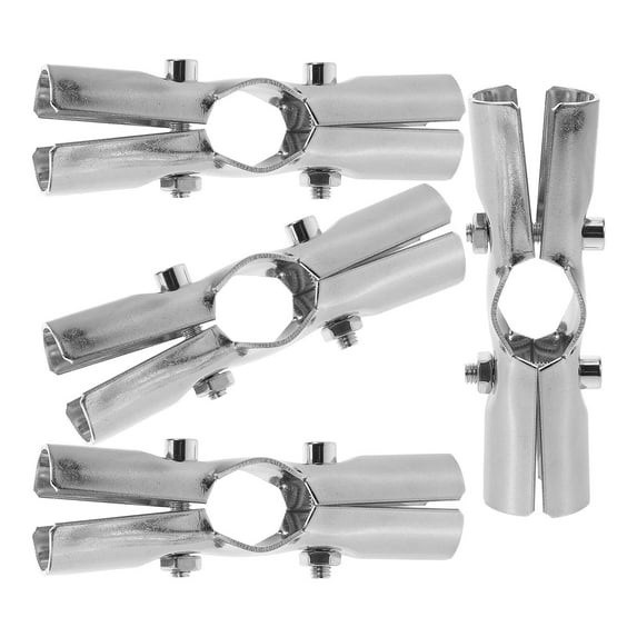 FUTUREORYY 4Pcs Clothes Rod Connector Tee Shape Silver 10.7x3.5x3.0in for Laundry