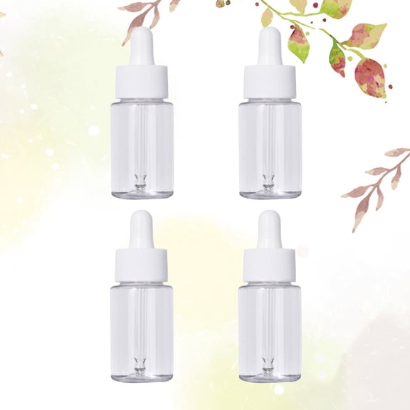 FUTUREORYY Small Dropper Bottles Clear Glass Bottles Transparent 4Pcs