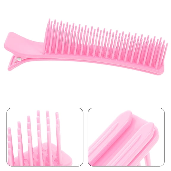 FUTUREORYY 4Pcs Hair Sectioning Clips in Pink Durable Plastic for Styling and Makeup Setting