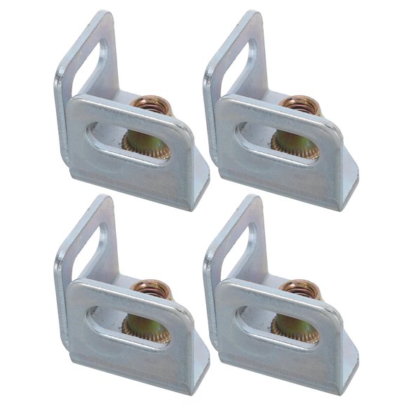 FUTUREORYY 4Pcs M8 Threaded Angle Steel Shelf Caster Mounting Plate with Nut for Flexible Storage Movement