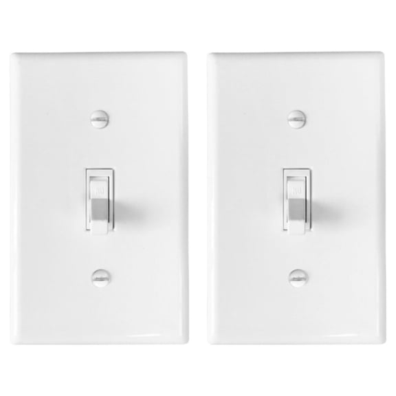 FUTUREORYY 4-Pack Mechanical Toggle Panel for Home Wall Light Control with LED Indicator White PC