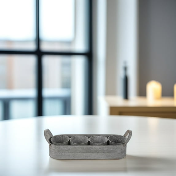 FUTUREORYY 4Pcs Metal Flower Pots Rustic Style for Flower Arrangement 13X4In