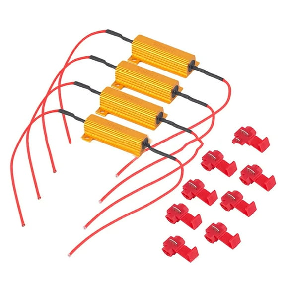 FUTUREORYY 4Pcs Resistor Aluminum Turn Signal Load Simulation Automotive Electrical Components 1.97*1.18*0.79In