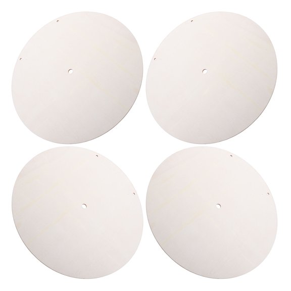 FUTUREORYY 4Pcs Round Wood Clock Face Kit Brown Natural Wood for DIY Home Wall Decoration