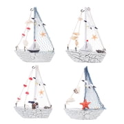 FUTUREORYY 4Pcs White Desktop Sailboat Ornament Creative Design with Wear Resistant Material Decoration