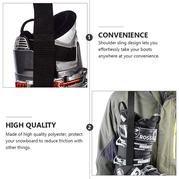 FUTUREORYY 4Pcs Ski Boot Carrier Strap Protect Snowboard Secure Boots Portable 11.8x0.98in