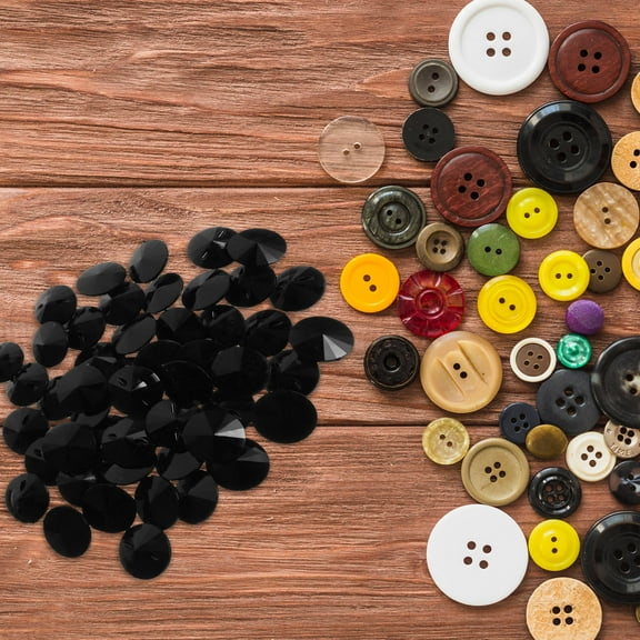 FUTUREORYY 50Pcs Black Rhinestones Crystal Buttons for Clothing Decorative Sewing Fastening Sweaters