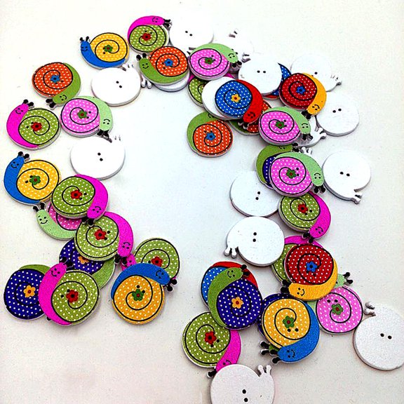 FUTUREORYY 50pcs Snail Decorative Buttons for Sewing, Scrapbooking, DIY Crafts