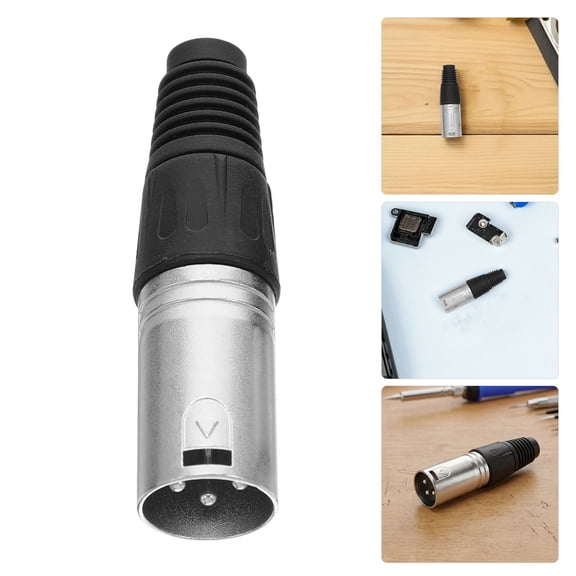 FUTUREORYY 5Pcs Plated Silver 3 Pin Xlr Male Plug Connector for Microphone Cable Audio Equipment